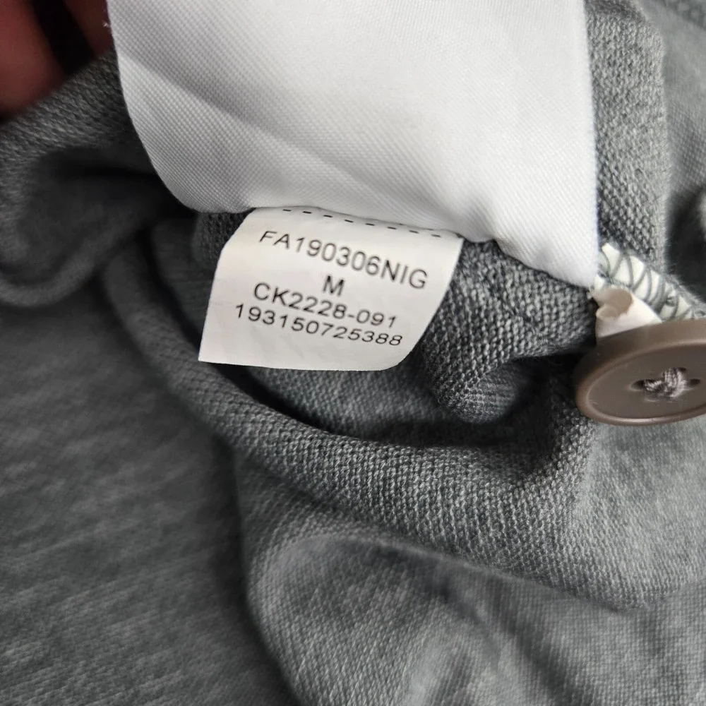 Air Jordan Men Polo Shirt Medium Gray‎ Nike Swoosh Logo Embroidered Short Sleeve